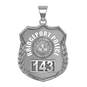 Personalized Bridgeport  Connecticut Police Badge with Your Number