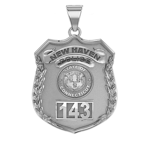 Personalized Connecticut Police Badge with Your  Number   Department