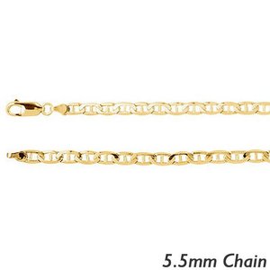 14K Yellow Gold  5 5mm Anchor Chain