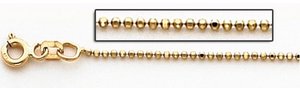 14K Yellow Gold Bead Chain 1.2 MM Thick