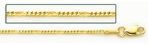 14K White Gold Franco Figaro Chain 1.3 MM Thick