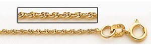 14K Yellow Gold Cable Link Chain