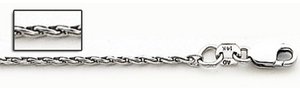 14K White Gold Parrisan Wheat Chain