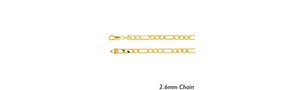 14K Yellow Gold Figaro Link Chain