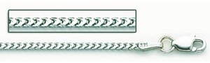 14K White Gold Franco Figaro Chain 1.8 MM Thick