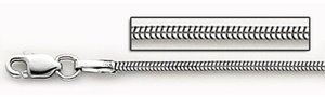 14K White Gold 8 Sided Round Snake Chain