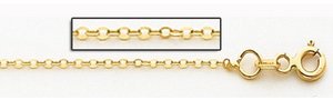 14K Yellow Gold Cable Link Chain