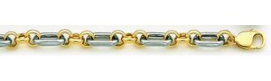 14K Two Tone Gold Rolo Chain 7.0 MM Thick