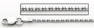 14K White Gold Diamond Cut Popcorn 1.2 MM Thick Chain