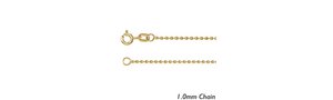 14K Yellow Gold Bead Chain 1.0 MM Thick