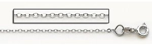 14K White Gold Cable Link Chain