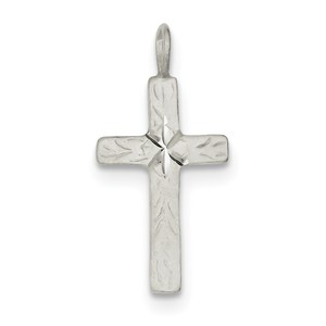 Sterling Silver Diamond cut Cross Pendant