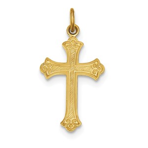 Sterling Silver   24k Gold  plated Cross Pendant