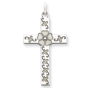 Sterling Silver Laser Designed Cross Pendant