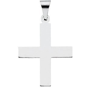 14K White Gold GREEK CROSS PENDANT