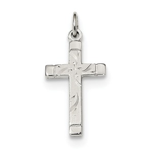 Sterling Silver Polished Satin 7 D C Cross Pendant