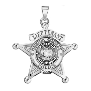 Personalized 5 Point Star Wisconsin Sheriff Badge with your Dept   Rank and Number