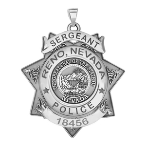 Personalized 7 Point Star Nevada Police Badge with your Rank  Dept  and Number