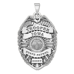 Personalized Iowa Trooper Police Badge with Your Rank  Department and Number