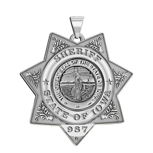 Personalized 7 Point Star Iowa Sheriff Badge with Number