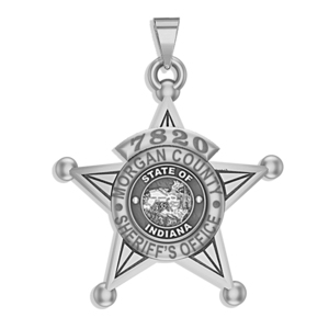 Personalized 5 Point Star Indiana Sheriff Badge with your Dept   Rank and Number