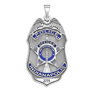 Personalized Indianapolis Indiana Police Badge with Your Rank and Number