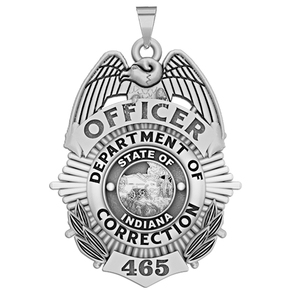 Personalized Indiana Corrections Badge with Your Rank and Number