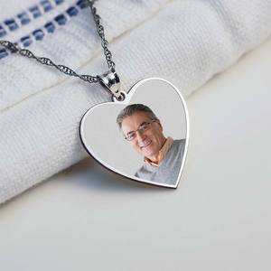 Memorial Heart with Border Photo Pendant Picture Charm