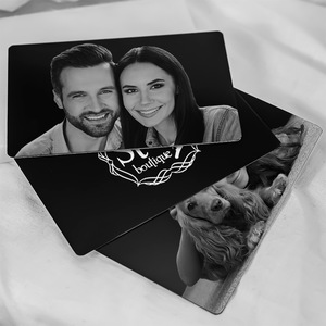 Black Stainless Steel Laser Photo Business Card