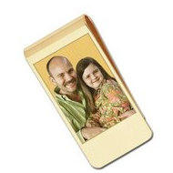 Gold Plate Photo Engraved Money Clip