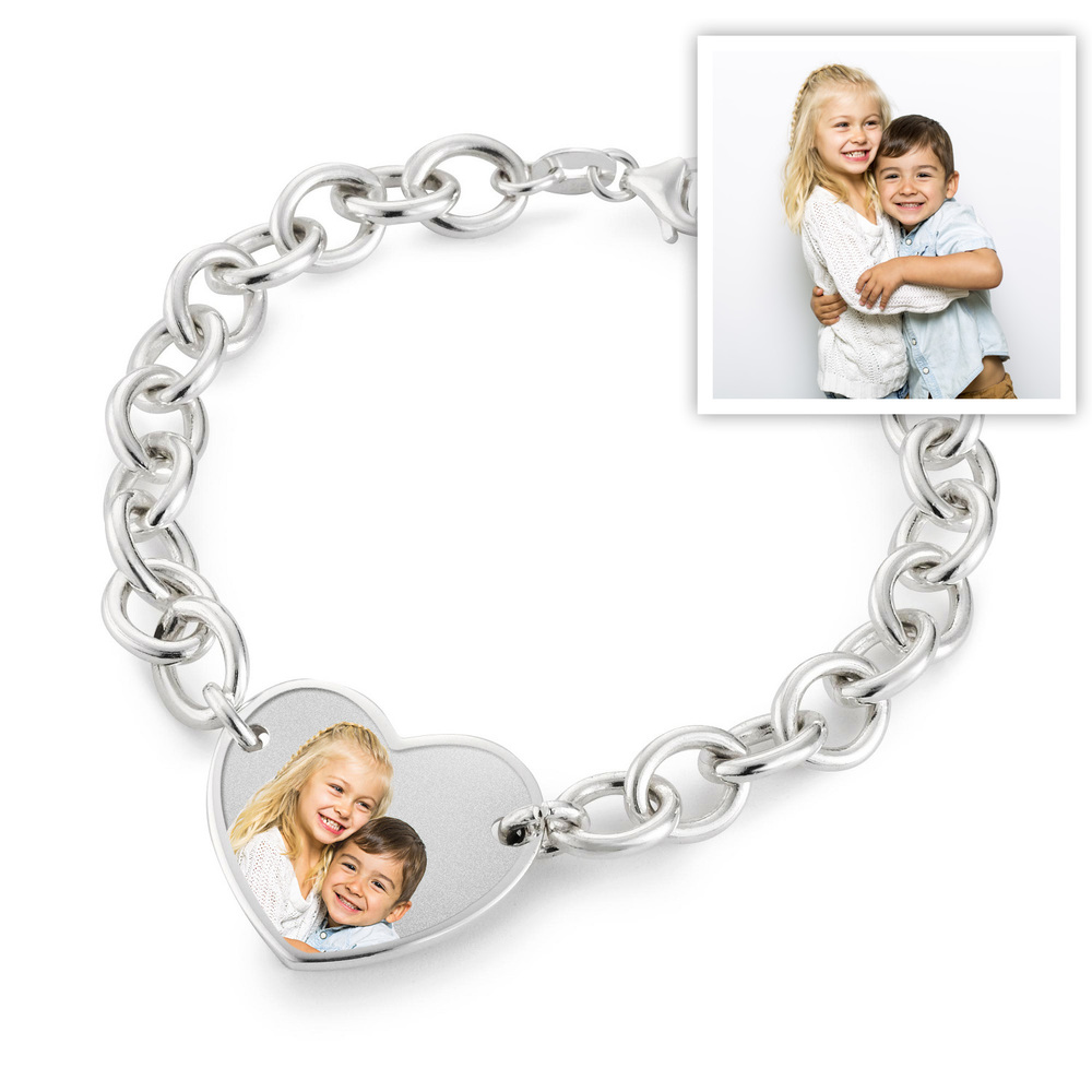 Sterling Silver Photo Engraved Bracelet PG73930