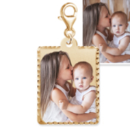 Petite Rectangle w/ Diamond Cut Edge photo pendant charm