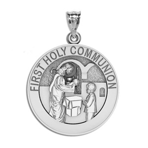 First Holy Communion Boy Embossed Religious Medal