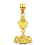 14k Yellow Gold First Holy Communion Chalice Pendant