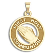 14K Yellow Gold Holy Communion Medal