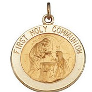 14K Gold First Holy Communion Medal