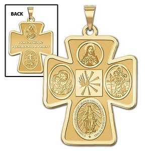 4 Way Cross Religious Medal   EXCLUSIVE 