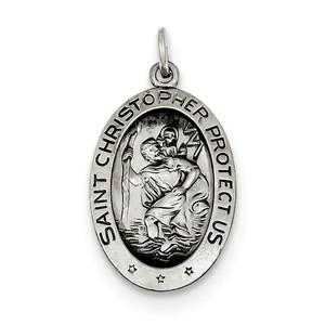 Sterling Silver St  Christopher Medal