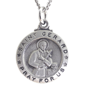 Saint Gerard Medal with 18 inch Curb Chain