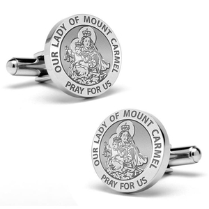 Our Lady of Mount Carmel Stainless Steel Cufflinks