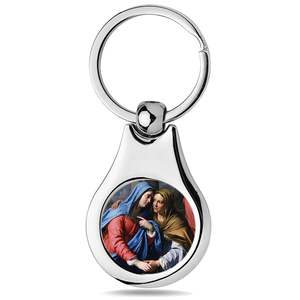 Stainless Steel Color Saint Elizabeth  Mary s Cousin  Keychain