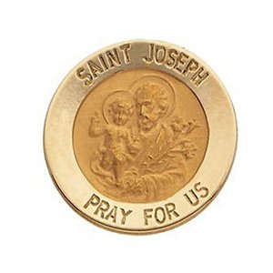 14K Yellow Gold Round Saint Joseph Lapel Pin