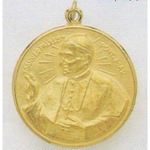 14K Gold Pope John Paul II Religious Medal