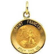 14K Gold Saint Francis Medal