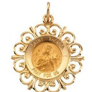 14K Gold Saint Theresa Medal