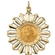14K Gold Saint Christopher Medal