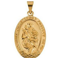14K Gold Saint Christopher Medal