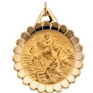 14K Gold Saint Christopher Medal