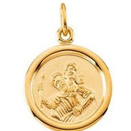 14K Gold Saint Christopher Medal