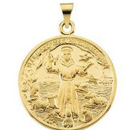 14K Gold Saint Francis Medal